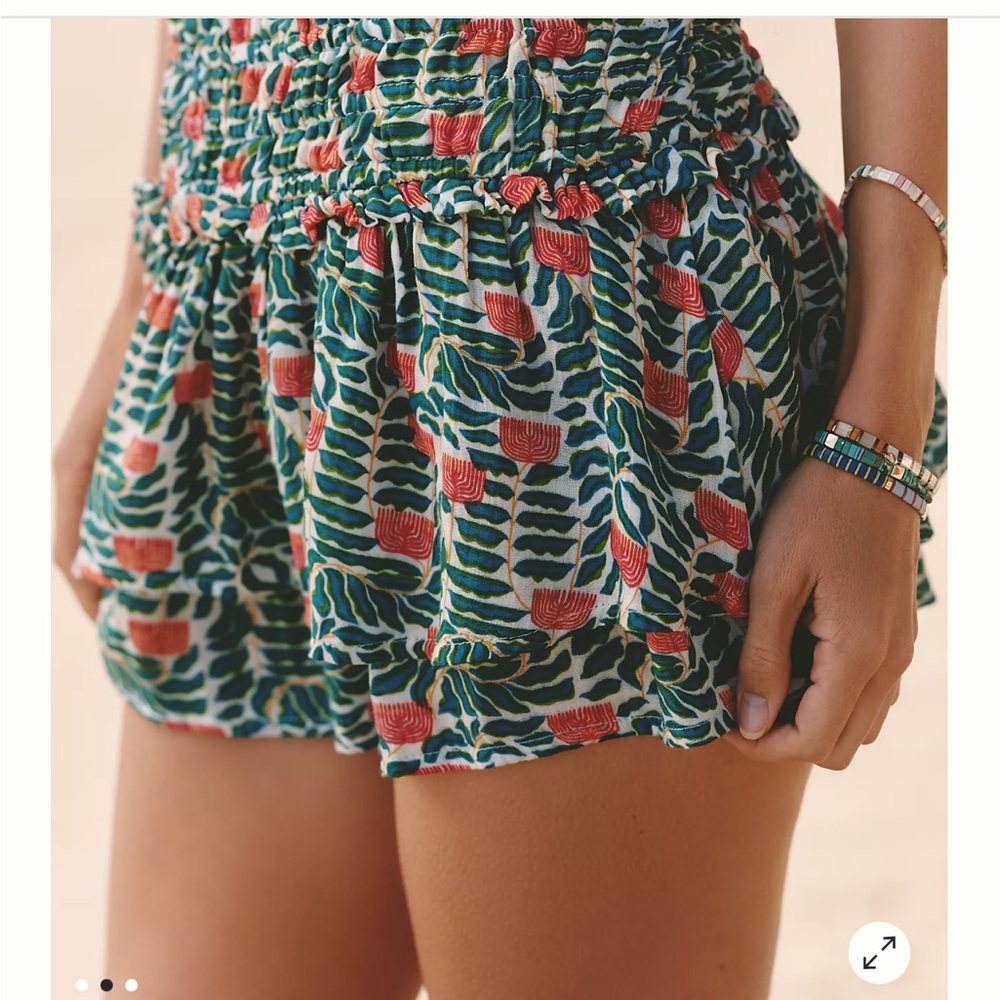 Anthropologie Floral coastal cowgirl High-Waisted Shorts skort